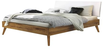 Hasena Trento Bett Pesaro Wildeiche Natur Kopfteil weiß 180x200