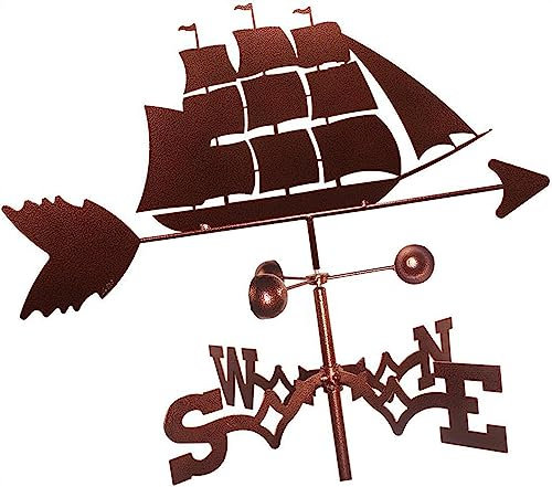 Wetterfahne aus Metall in Form eines Wikinger-Schlachtschiffs, Wetterfahne aus Vintage-Piratenschiff, Windrichtungsanzeiger für den Außenbereich, Hof, Garten, Dach, Koppel, Dekoration, Handwerk