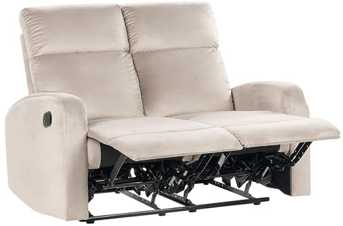 Manuell verstellbares 2-Sitzer Sofa Samt beige Taupe Relaxfunktion modern Verdal