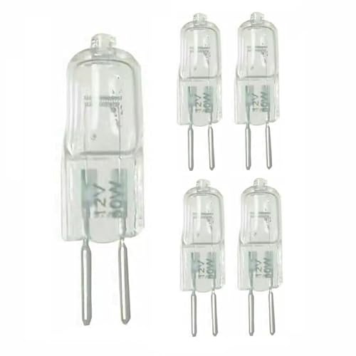 LEDLOCLB G5.3 Halogen Bulb,12V 24V 110V 220V Glass Capsule Bulb, Warm White 2700K, 20W 30W 50W 70W 100W 2-pin Halogen Bulb,220V,70W -5pcs
