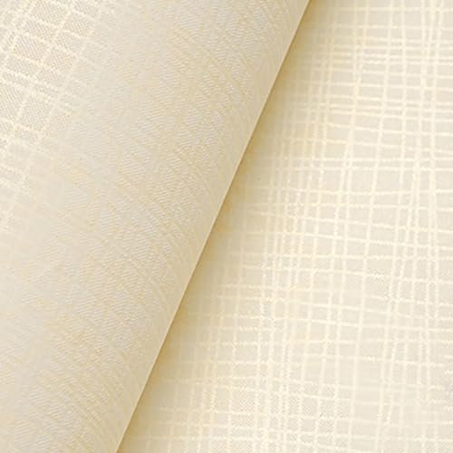 Trafagala Beige Yellow Tartan Checkered Wallpaper Cream Feature Geometric Textured No Match Wallpaper Non-Woven Striped for Living Room Bedroom Adults Hallway Lounge