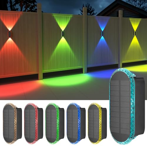 Lampe Solaire Exterieur Applique Murale: 6 Pack Up Down RGB lumiere Solaire