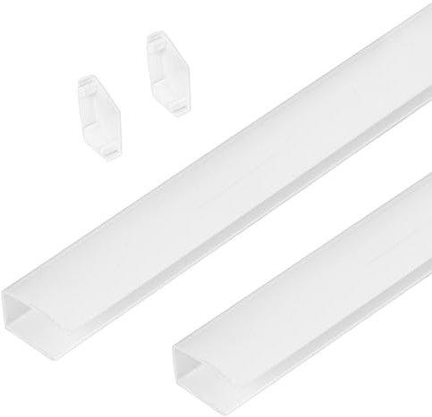 Estika Lot de 2 Rails de Guidage - 80 cm - Blanc - Plastique - pour Store occultant, Brise-Vue et Store Thermique