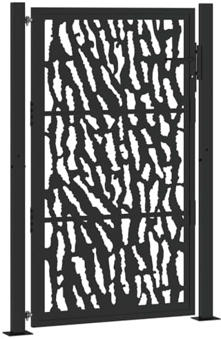 vidaXL Gartentor Schwarz 100x150 cm Stahl Trace Design