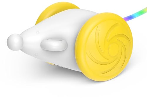 Juguete Interactivo para Gatos, Automático con Luces LED, Juguetes para Gatos de Interior, Juguetes para Gatos de Interior (Yellow)