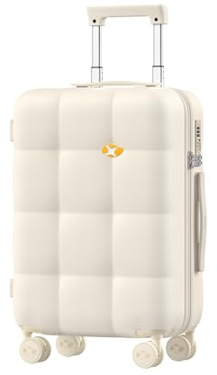MGOB Carry On Luggage 22x14x9 Airline Approved | 20 Durable Polycarbonate Hard Shell Suitcase with TSA Lock & 360° Spinner Wheels (Beige)