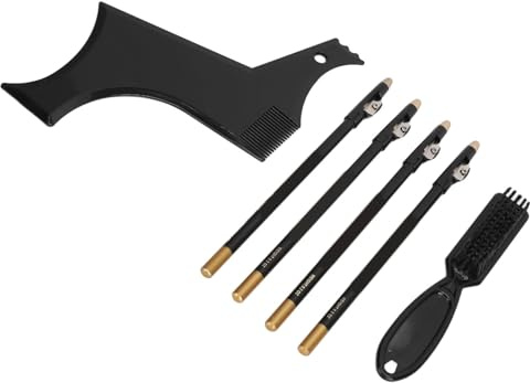 Shaper Barba, Strumento di Gamma di Barba Guida Alla Barba Stencil con 4 Matite Barbiere per la Casa e Toelettatura di Viaggio (BLACK)
