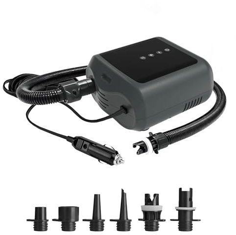 PBG Elektrische SUP Pumpe – 12V & Akku Luftpumpen mit LCD Display, bis 20 PSI – Varianten mit Powerbank – für SUP Boards, Boote, Kajaks & Camping