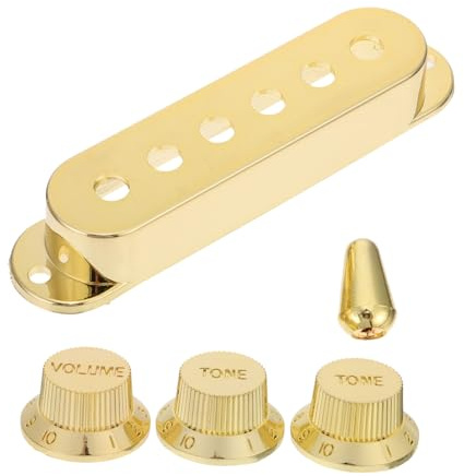 7 Stück Tonabnehmerabdeckungen aus Kunststoff, Gold | Humbucker Abdeckungen für E-gitarre, Abriebfest und Rostfrei, Schlichtes Klassisches Design