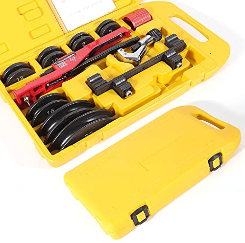 LKHDONG Rohrbiegegerät Set Ø 6-22mm Manuelle Rohrbiegemaschine Rohrbieger 90 Winkel Kupferrohrenbiege Handrohrbieger für Kupfer Aluminium, 6 8 10 12 16 19 22 mm