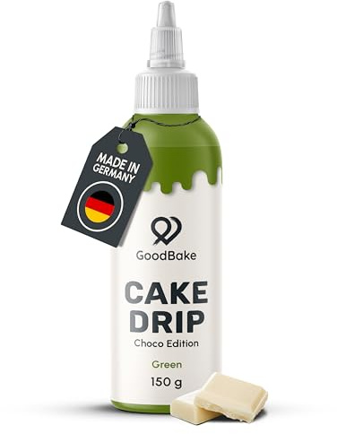 GoodBake Cake Drip Choco 150g Grün | Schokoglasur zum Dekorieren | Kuchenglasur zum Verzieren von Torten, Cup Cakes & Keksen, glutenfrei, Tortendeko Made in Germany