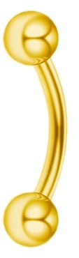 Gojewen Barbell curvo argento sterling 925 da 8mm Piercing oro per sopracciglio verticale labbro rook Piercing