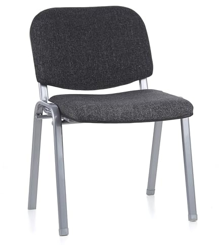 hjh OFFICE 704120 Besucherstuhl XT 600 Stoff Anthrazit/Silber Konferenzstuhl gepolstert, stapelbar