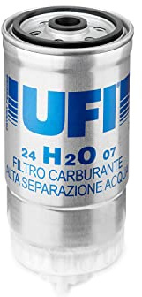 UFI Filters, Filtro Gasoil 24.H2O.07, Filtro de Combustible Diésel de Recambio, Apto para Coches, Apto para Modelos Fiat y Kia