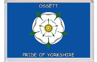 Ossett - Pride of Yorkshire County Flag - Jumbo Fridge Magnet