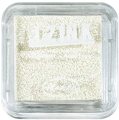 Aladine Stempelkissen Izink Pigment Stempelfarbe - Stempelkissen Classic schnelltrocknend – Scrapbooking, Embossing und kreative Kartengestaltung – Größe 5x5cm (Classic White)