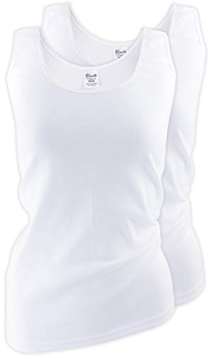 Yenita 2-4-6 oder 8 Stück Damen Tank Top - Unterhemden mit dezent glänzender Satinband Einfassung
