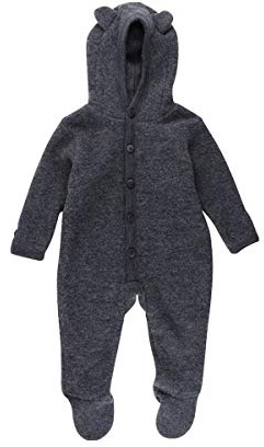 Fixoni Tuta Unisex per Bambini con Imbottitura in Lana, 01-92 Grigio Scuro mélange, 2 Mesi