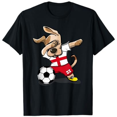 Dabbing Dog England Soccer English Flag Football Lover Gifts T-Shirt
