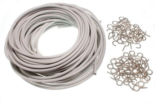 Vorhangdraht mit 6 Haken und 6 Ösen, 6 m lang