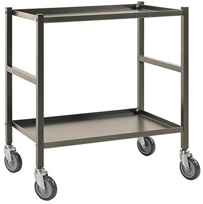 Tischwagen mit 2 Böden 690 x 430 x 750 mm, Traglast: 150 kg - anthrazit/grau