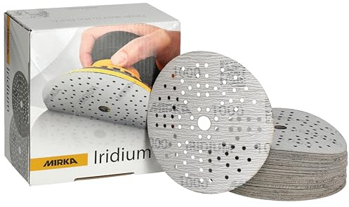 Mirka Schleifpapier Iridium Ø 125 mm Klett 89-Loch Korn 1000 100 Stk | Premium-Schleifpapier Korn 1000 ideal für Lack Spachtel Grundierung Holz Stahl Kunststoff vielseitig einsetzbar