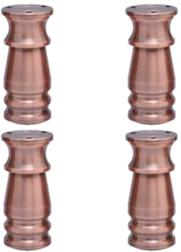 Couchtischbeine, Retro Kupfer Schrankfüße, Tischbeine Höhenverstellbar, Mobelbeine, Höhe: 8 - 15 cm Sockelfuß Aluminiumlegierung | Eloxierte Oberfläche, 4× Kaffeetisch Beine (10cm,Retro Kupfer)