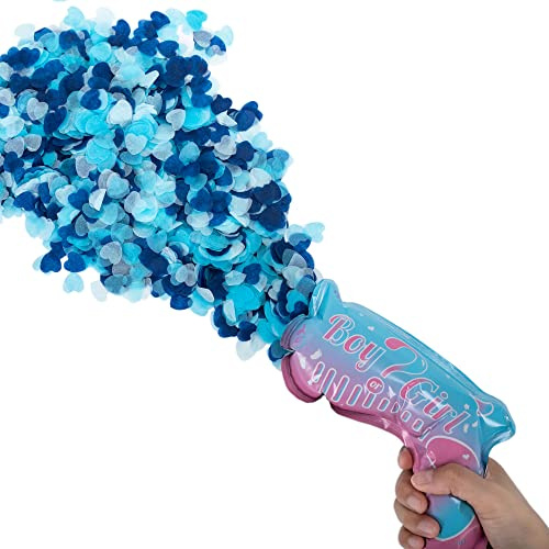 SANERYI Gender Reveal Ballon 5 Stück Boy or Girl Konfetti Füllung Offenbaren Ballons Geschlecht Verkünden Dekoration Babyshower Party (Blau)