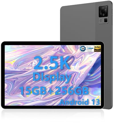 DOOGEE T30 Pro 11 Inch Tablet 2.5K, 15GB+ROM 256GB (TF 2TB), 20MP/8MP Camera, Android Tablets, 4G-LTE, 2.4GHz&5GHz Wi-Fi Tablet, Face unlocking & Bluetooth 5.2, 8580mAh 33W Fast charging, Grey