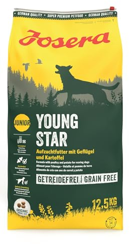 JOSERA YoungStar (1 x 12,5 kg) | Junior | Premium Trockenfutter für wachsende Hunde | Geflügel & Kartoffel | getreidefrei | Welpenfutter für mittlere und große Rassen | Hundefutter | 1er Pack