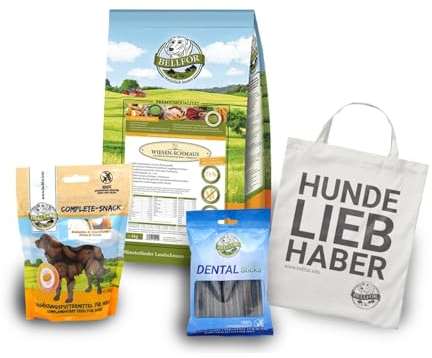 Bellfor Rottweiler Futter Set 4,2 kg, enthält Hundefutter, das im Kaltpressverfahren hergestellt Wird mit Huhn, köstliche Leckerbissen und Zahnpflegeprodukte für Hunde
