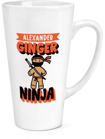 Gift Base Tazza da latte personalizzabile, motivo: Ginger Ninja, 500 ml