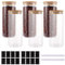 MUXHEL 6 pièces 750ml bocaux de stockage avec couvercle, bocaux en verre hermétique avec couvercle en bambou, récipient de stockage en verre avec étiquette et stylo pour la cuisine à la maison