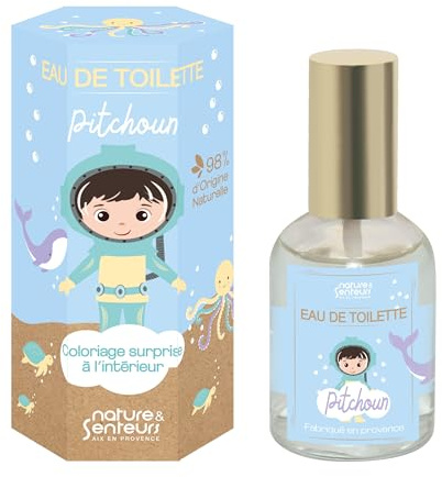 NATURE & SENTORI - Eau de Toilette Pitchoun 50 ml - Fragranza agrume e basilico per bambini 4-8 anni - Made in France