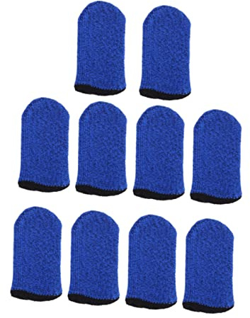 Housoutil Fingerschutzhüllen 10 Stück Nylon Blaue für Touchscreen Spiele | Elastische Gewebe Ausführung, Schweißabweisend und Atmungsaktiv, für Daumen und Finger