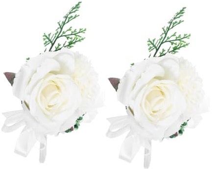 FUNOMOCYA Blumen Anstecknadel Künstliche Brosche Hochzeit Dekoration Kleidungsaccessoire 2 Stück