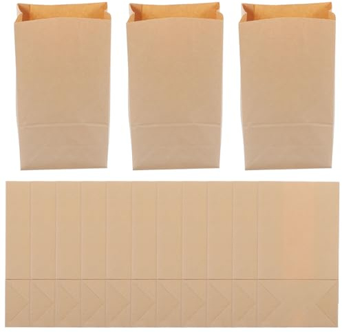 PRETYZOOM Sachets en Papier pour Friandises Lot de 20 Grands Sachets en Papier pour Biscuits Bonbons Légumes Et Non Alimentaires À Étiqueter