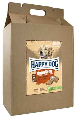 Happy Dog NaturCroq Müsli-Ecken Geflügel, 5 kg Hundesnack gebacken | Ofengebackene 5-Korn-Müsli-Ecken mit Geflügel, Rezeptur ohne Zuckerzusatz, Belohnung & Beschäftigung