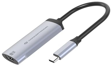 Conceptronic ABBY23G USB-C-auf-HDMI-2.1-Adapter, 8K60Hz, USB Typ-C, HDMI-Ausgang, 7680 x 4320 Pixel