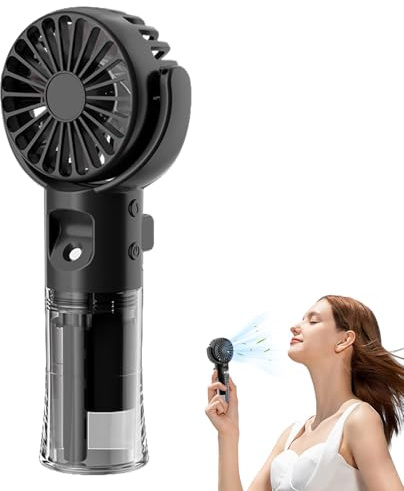 ulapithi Ventilateur À Main, Ventilateur Portable Rechargeable, Rafraîchisseur d'Air avec Brumisation 4 Vitesses Gadget Rafraîchissant USB Rechargeable pour Personnes Adultes Maison