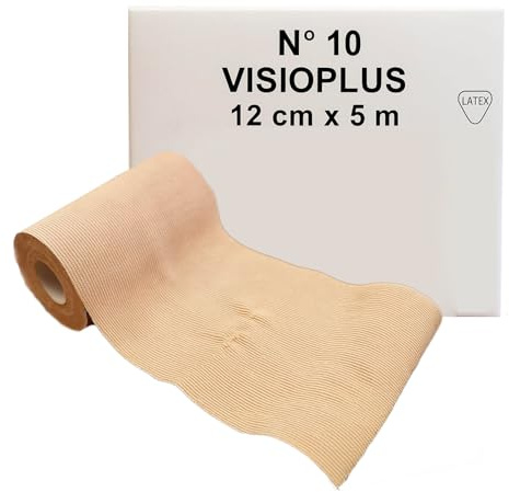 Umbra Medical Italy Visioplus Skin Benda Coesiva Bianca – Corta Elasticità 5m – Latex Free, Conformabile e Stabile – Per Bendaggi Medici, Garze e Ossido di Zinco – Vari Formati (Pelle, 12cm x 5m)