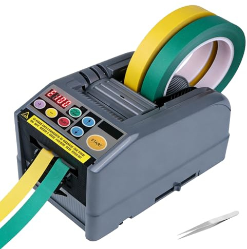 Automatic Tape Dispenser, Electric Tape Cutting Machine with Manual & Auto, LED Display, Length Setting Memory, Cutting Width 6-60mm, Max Length 999mm, Packing Tape Dispenser for Office School Shop