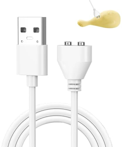 Bansusu 1Pc Magnetic USB DC Charger Cable For Wireless Massager Smart Devices Replacement Charging Cord 6mm Dual Pin 0.8m Magnetic USB Charger Cable Vibrator Charger Electric Toothbrush White