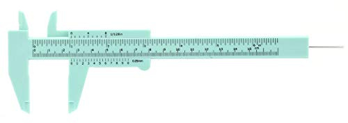 HERRAMIENTA DE MEDICIÓN DE CALIBRE VERNIER DE PLÁSTICO DE DOBLE REGLA PARA ESCUELA DE MEDICIÓN DE JOYERÍA 150MM (Verde)