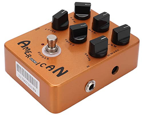 SPYMINNPOO Gitarrenlautsprecher-Simulator-Effektpedal mit 6-Einstellung für E-Gitarren-Kabinettsimulation, Metallmaterial Goldfarbe