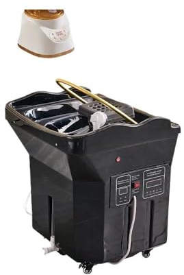 YNGFBFFJ Lit de Spa avec réservoir d'eau, Chaise de shampoing Mobile, Bassin Noir Portable(Black)