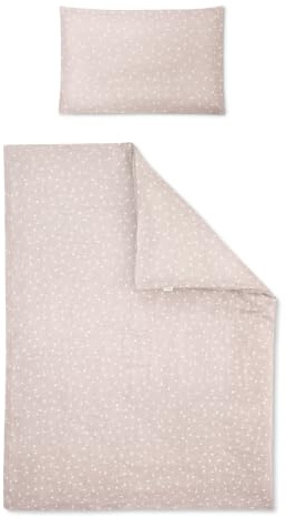 Ehrenkind® Bettwäsche-Set Musselin | 100% Bio-Baumwolle | Standard 100 by Oeko-TEX | 100x135cm + 40x60cm Beige Pusteblume | Bettwäsche 135x100