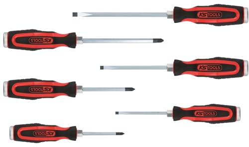 KS Tools 151.1160 ERGOTORQUEmax sats skruvmejslar med slagkappa 6-delar, slits PH