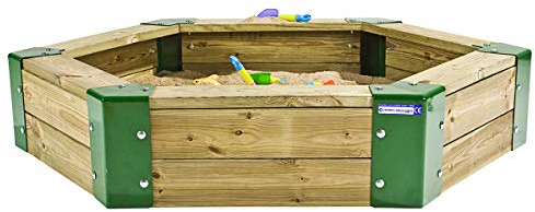 Hörby Bruk Sandkasten Holz (für Kinder, Sandkiste mit Kunststoffecken, ohne Deckel, maximale Breite 150 cm) 4095