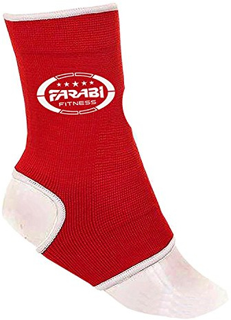 Farabi Sports Muay Thai Kick Boxing Foot Ankle Supports Pull Over (RED, L/XL)